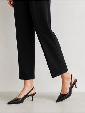 NWOT Sam Edelman Bianka Slingback Pumps – Black Leather – 8.5